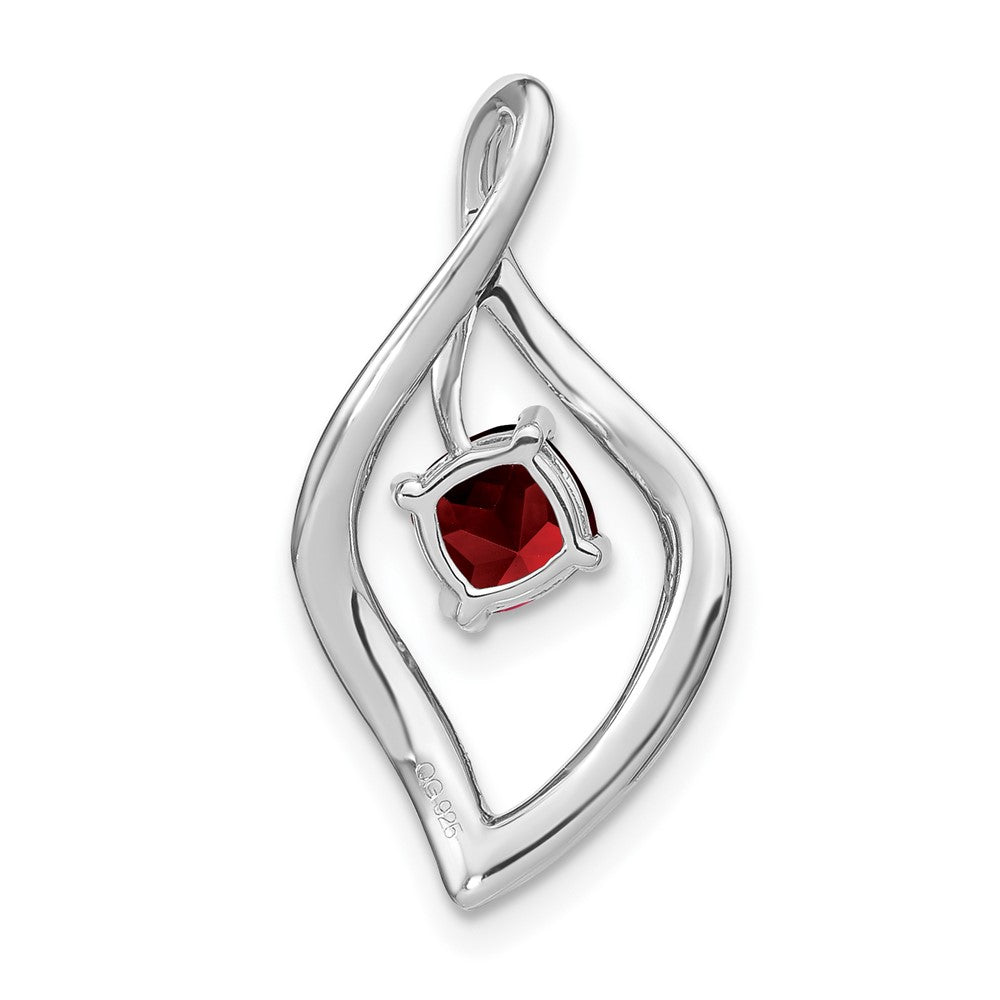 14K Weißgold Granat- und Echtdiamant-Anhänger