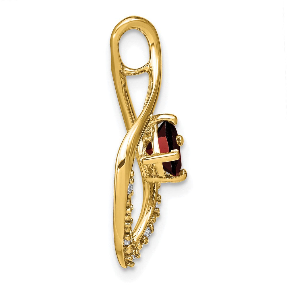 14K Gelbgold Anhänger mit Granat und echten Diamanten