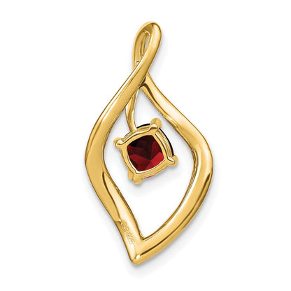 14K Gelbgold Anhänger mit Granat und echten Diamanten