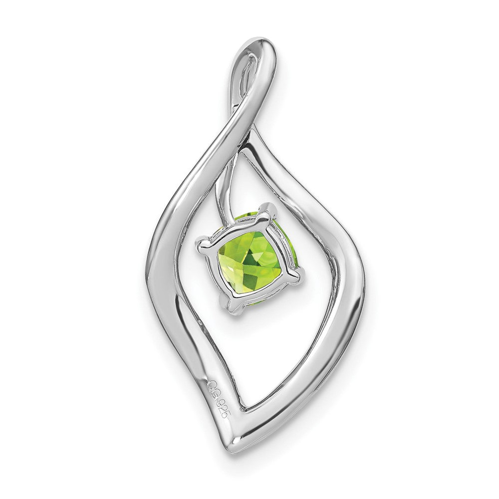 14K Weißgold Peridot- und Echtdiamant-Anhänger
