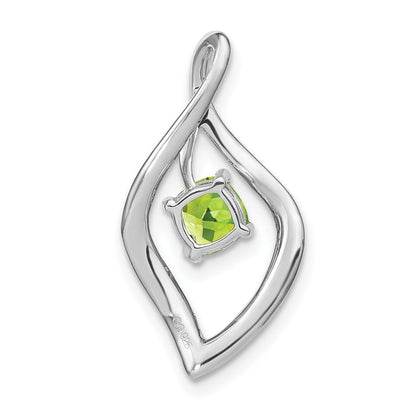14K Weißgold Peridot- und Echtdiamant-Anhänger