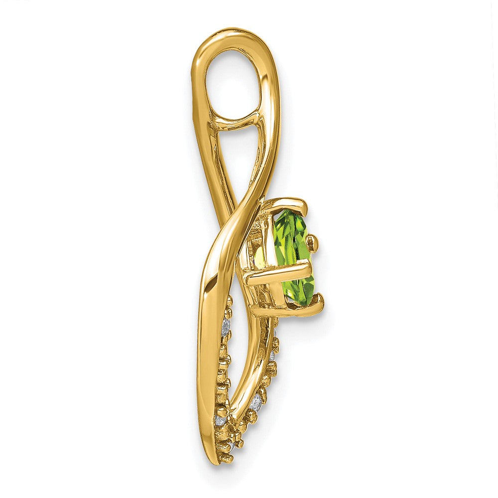 14K Gelbgold Peridot- und Diamant-Anhänger
