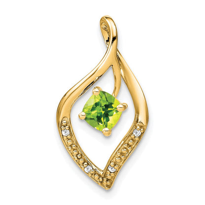14K Gelbgold Peridot- und Diamant-Anhänger