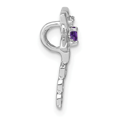 14K Weißgold Amethyst und Echt Diamant Libelle Kette Anhänger
