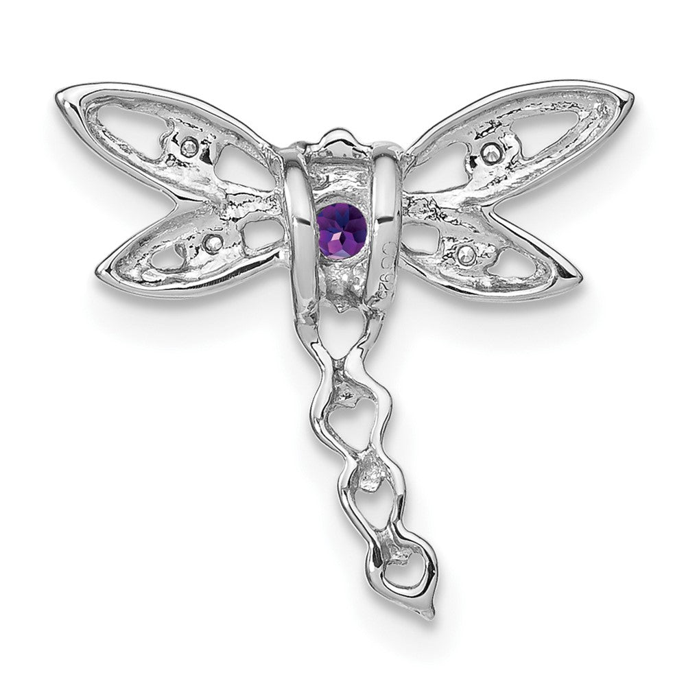 14K Weißgold Amethyst und Echt Diamant Libelle Kette Anhänger