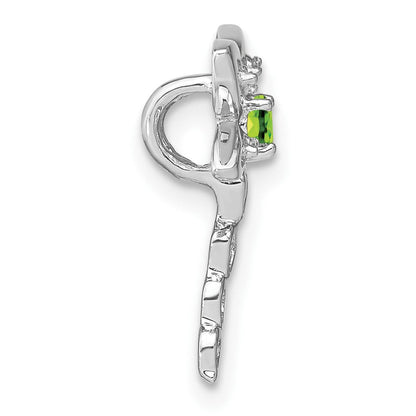 14K Weißgold Peridot und Echt Diamant Libelle Kette Anhänger