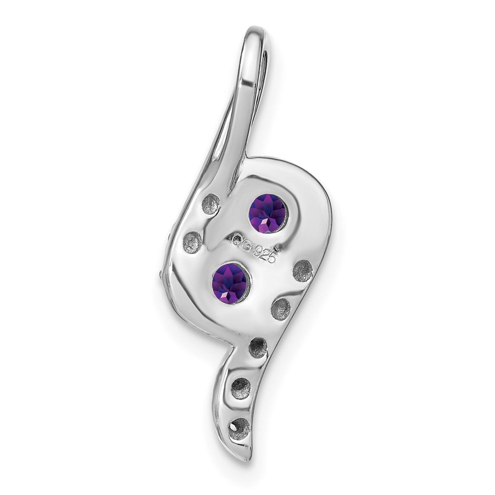 14K Weißgold Amethyst und Echt Diamant Kette Anhänger