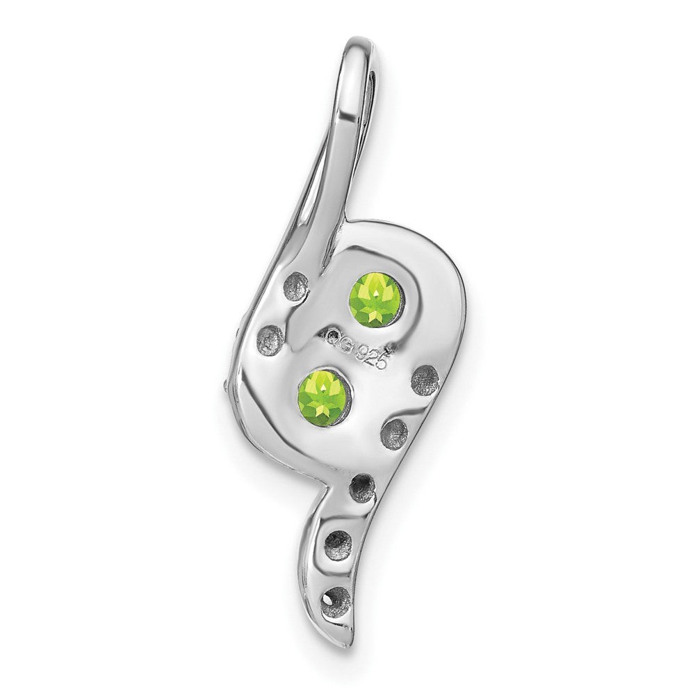 14K Weißgold Peridot und Echt Diamant Kette Anhänger