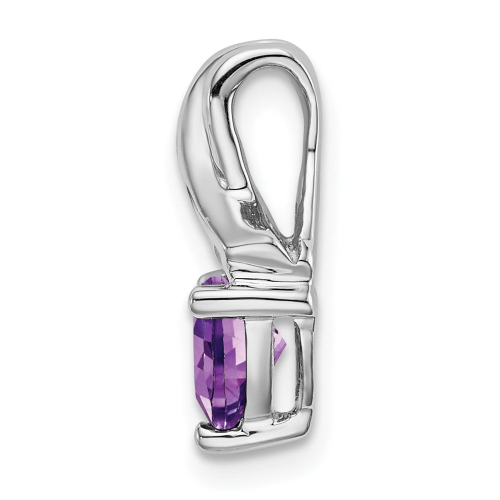 14K Weißgold Trillion-Anhänger mit Amethyst und echten Diamanten