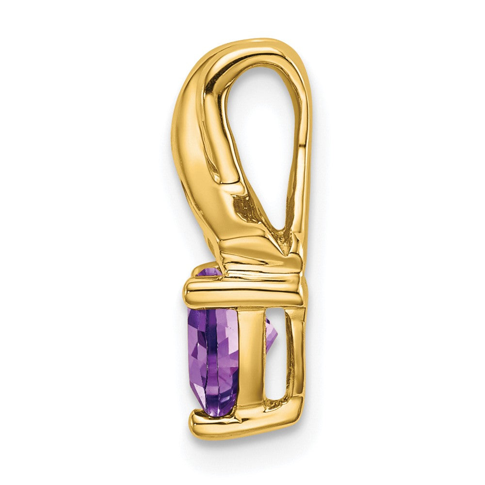 Anhänger mit Trillion-Amethyst und echtem Diamant aus 14K Gelbgold