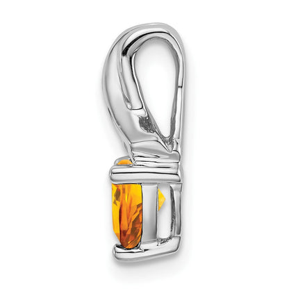 Anhänger mit Citrin im Trillant-Schliff und echten Diamanten aus 14K Weißgold