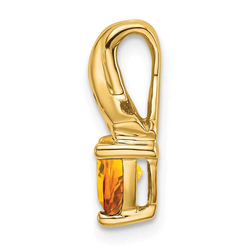 14K Gelbgold Anhänger mit Trillion-Citrin und echten Diamanten