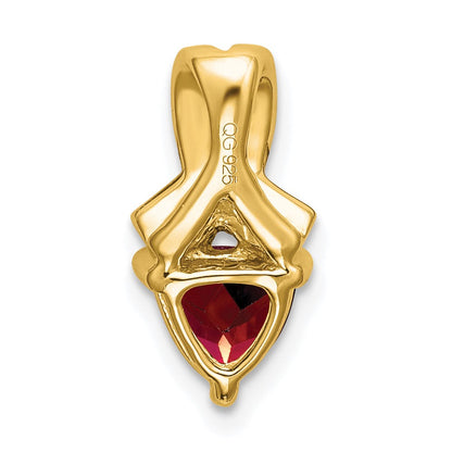 14K Gelbgold Anhänger mit Trillion-Granat und echten Diamanten