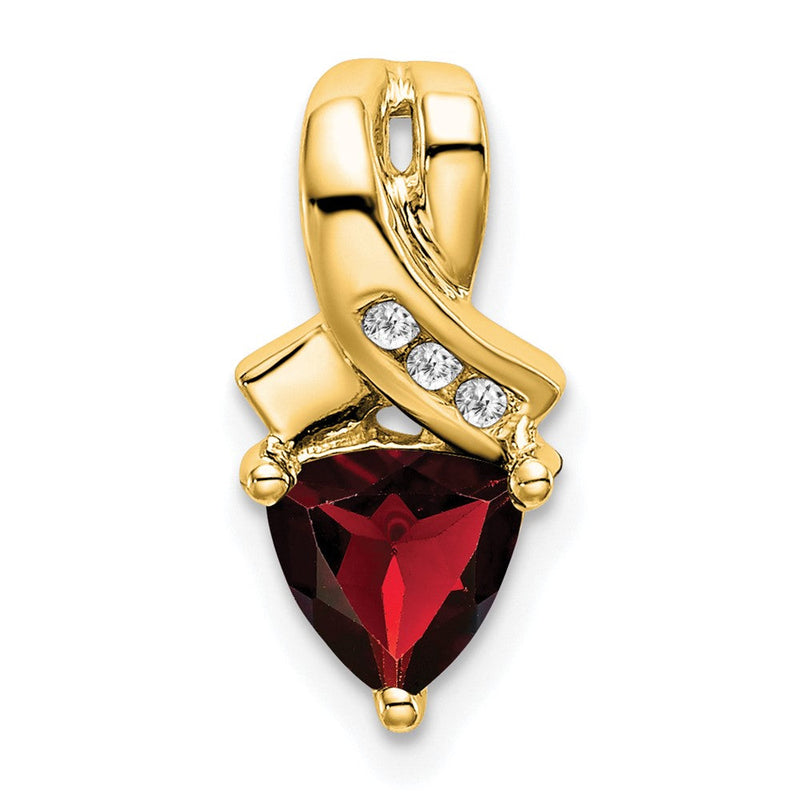 14K Gelbgold Anhänger mit Trillion-Granat und echten Diamanten