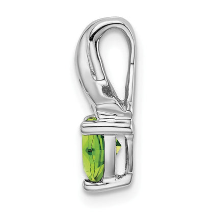 14K Weißgold Trillion-Peridot- und Echtdiamant-Anhänger