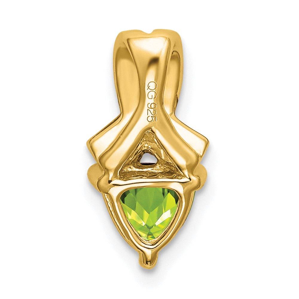 14K Gelbgold Anhänger mit Trillion-Peridot und echten Diamanten