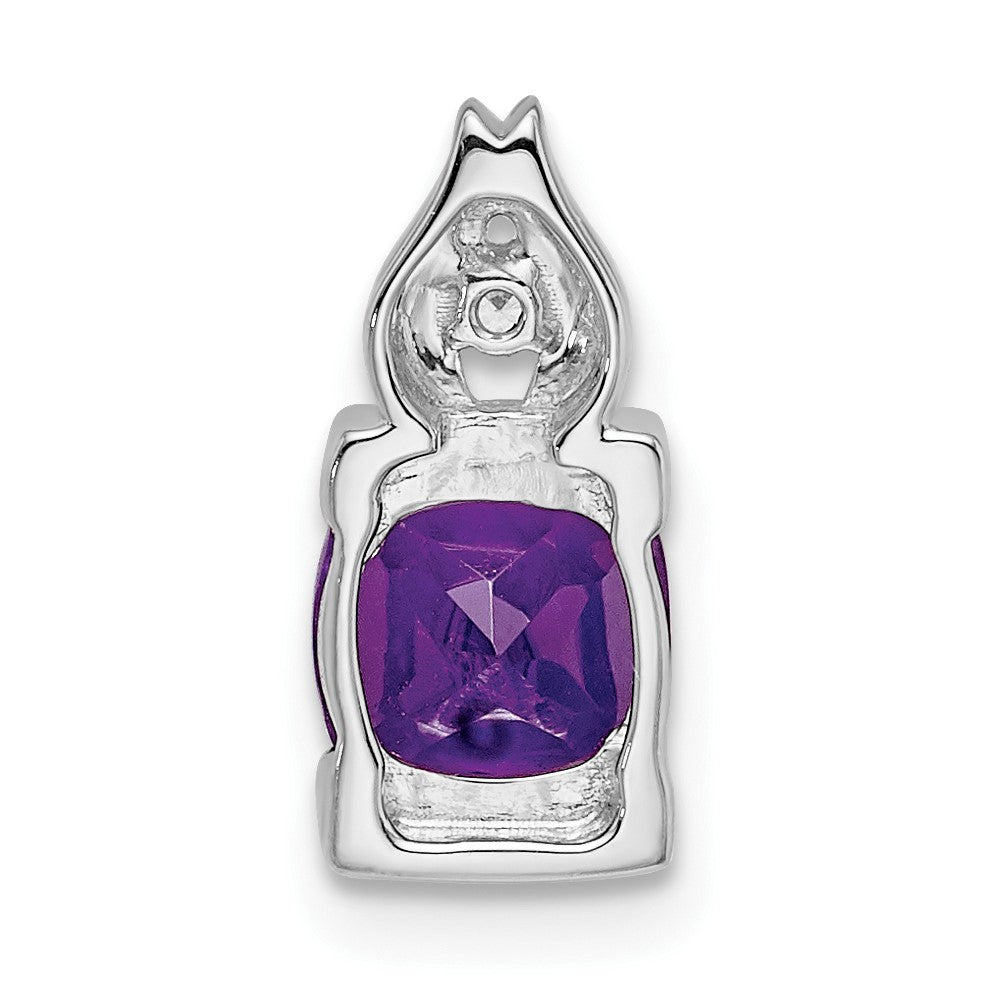 14K Weißgold Amethyst- und Echt-Diamant-Anhänger