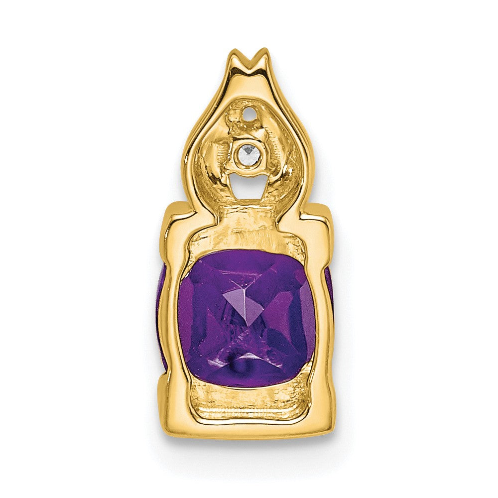 14K Gelbgold Anhänger mit Amethyst und echten Diamanten
