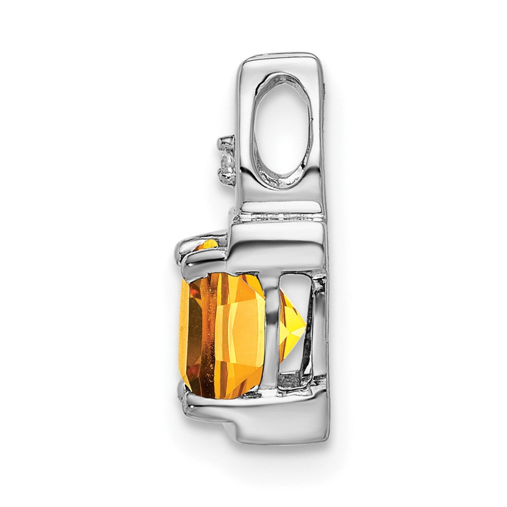14K Weißgold Citrin- und Echtdiamant-Anhänger