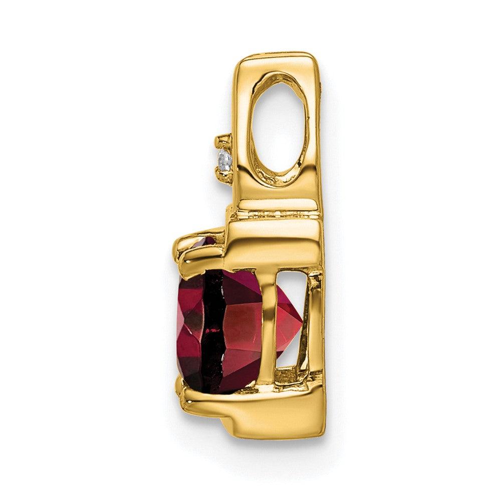 14K Gelbgold Anhänger mit Granat und echten Diamanten