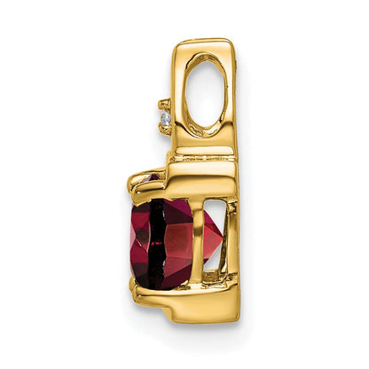 14K Gelbgold Anhänger mit Granat und echten Diamanten