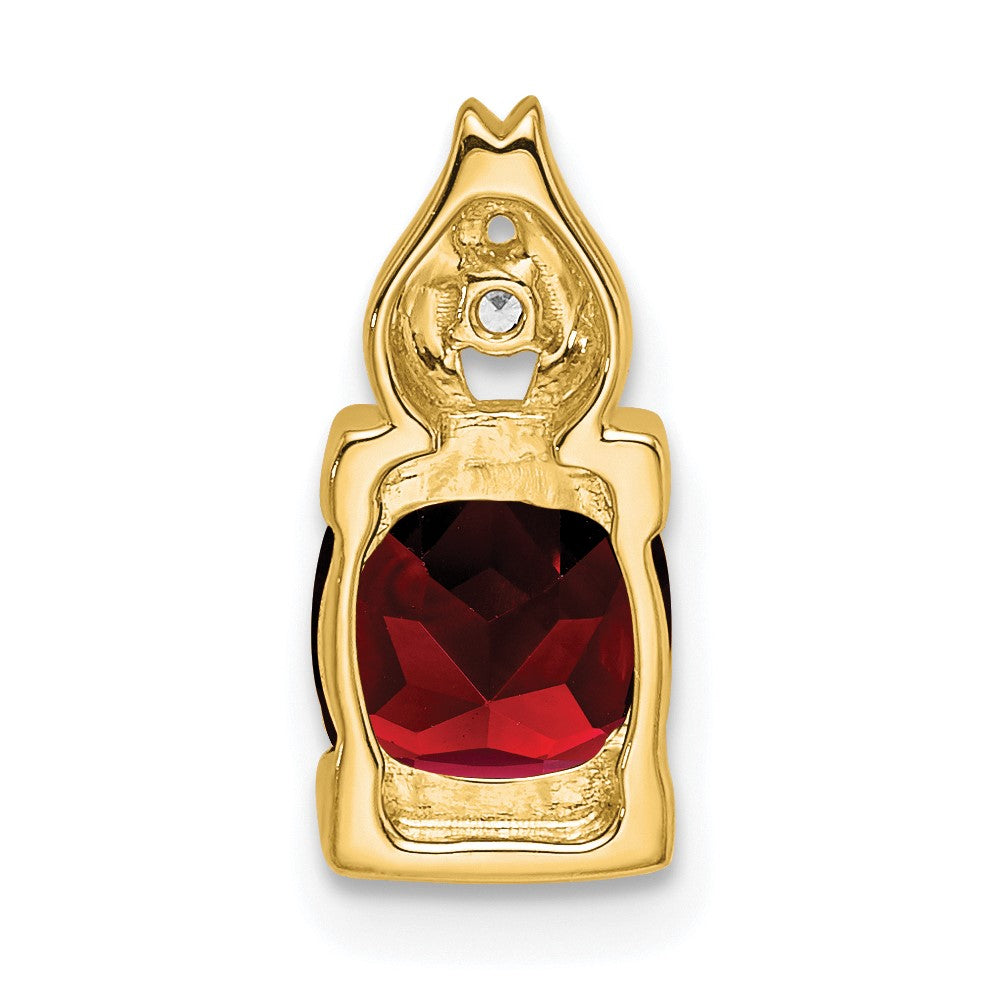 14K Gelbgold Anhänger mit Granat und echten Diamanten