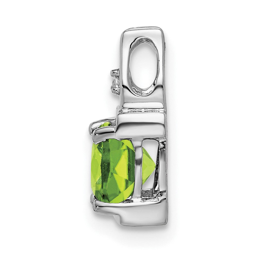14K Weißgold Peridot- und Echtdiamant-Anhänger