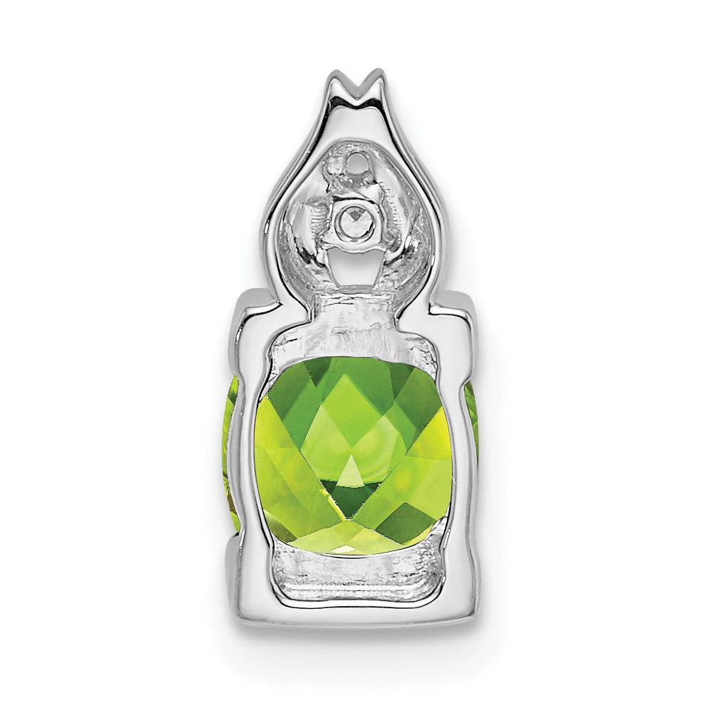 14K Weißgold Peridot- und Echtdiamant-Anhänger
