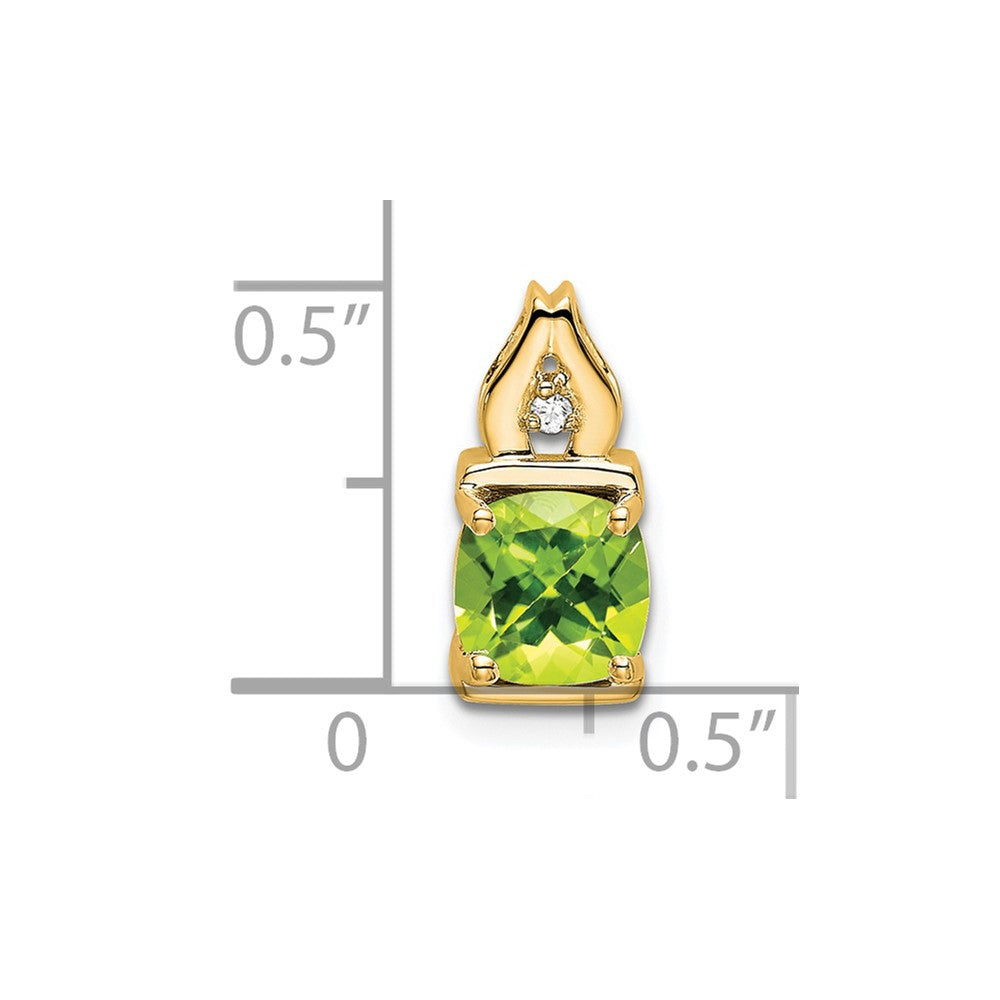 Peridot- und Diamant-Anhänger aus 14K Gelbgold