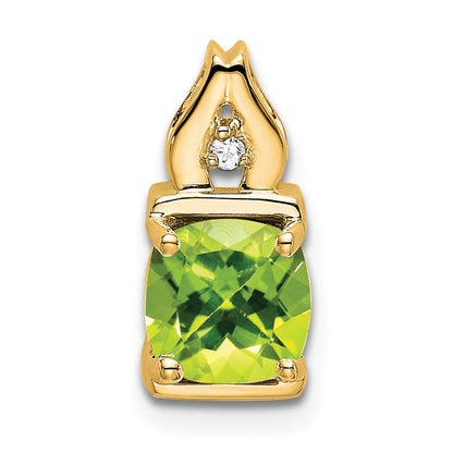 Peridot- und Diamant-Anhänger aus 14K Gelbgold