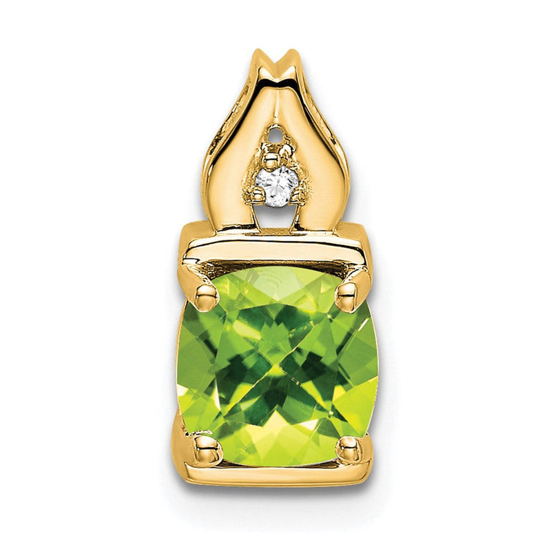 Peridot- und Diamant-Anhänger aus 14K Gelbgold