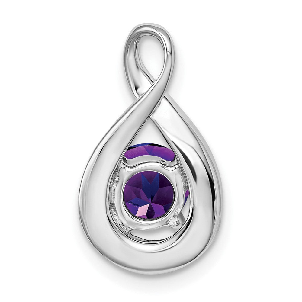 14 Karat Weißgold Anhänger mit Amethyst und echten Diamanten