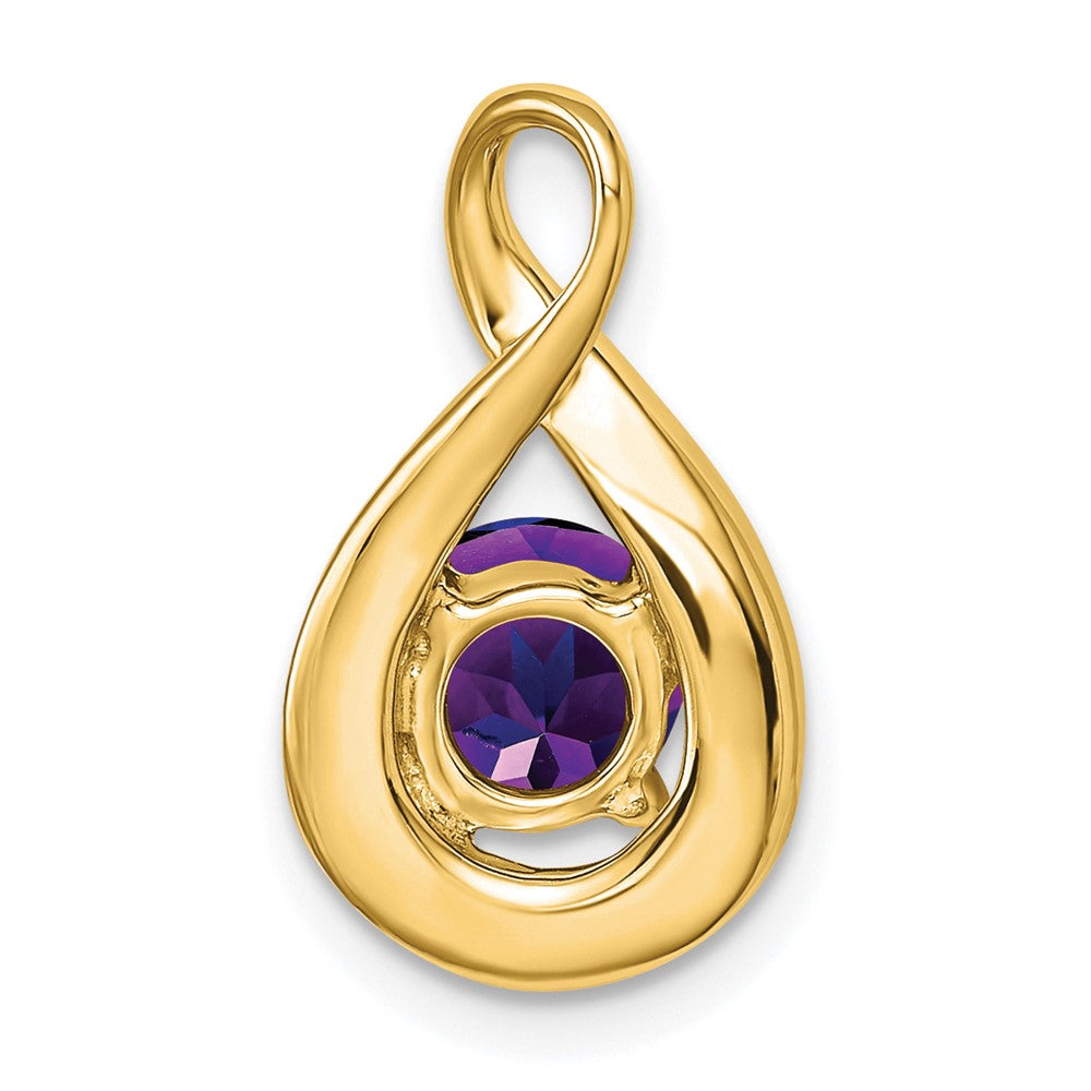 14K Gelbgold Amethyst- und Diamant-Anhänger