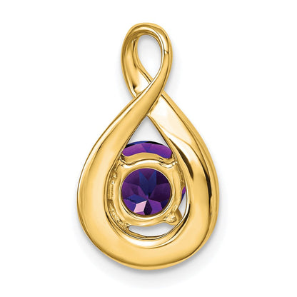 14K Gelbgold Amethyst- und Diamant-Anhänger