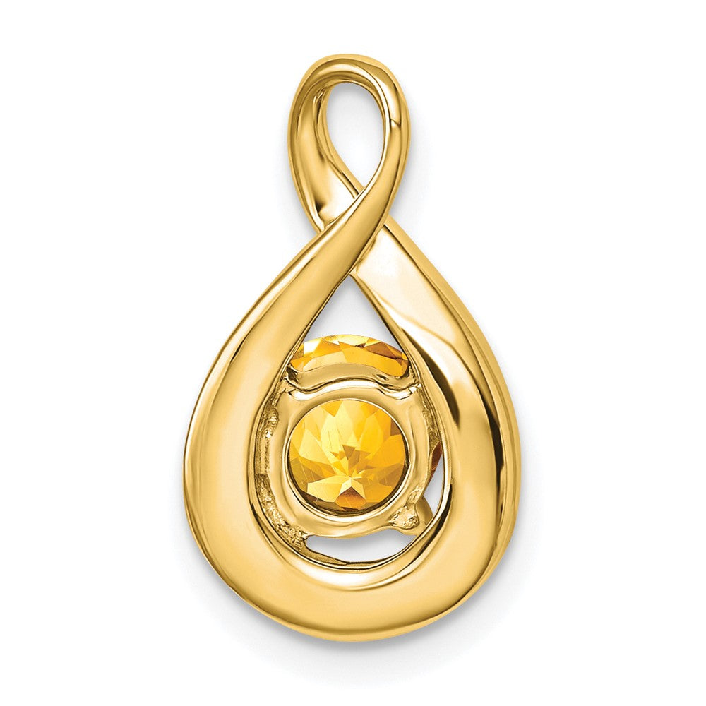 14K Gelbgold Anhänger mit Citrin und echten Diamanten