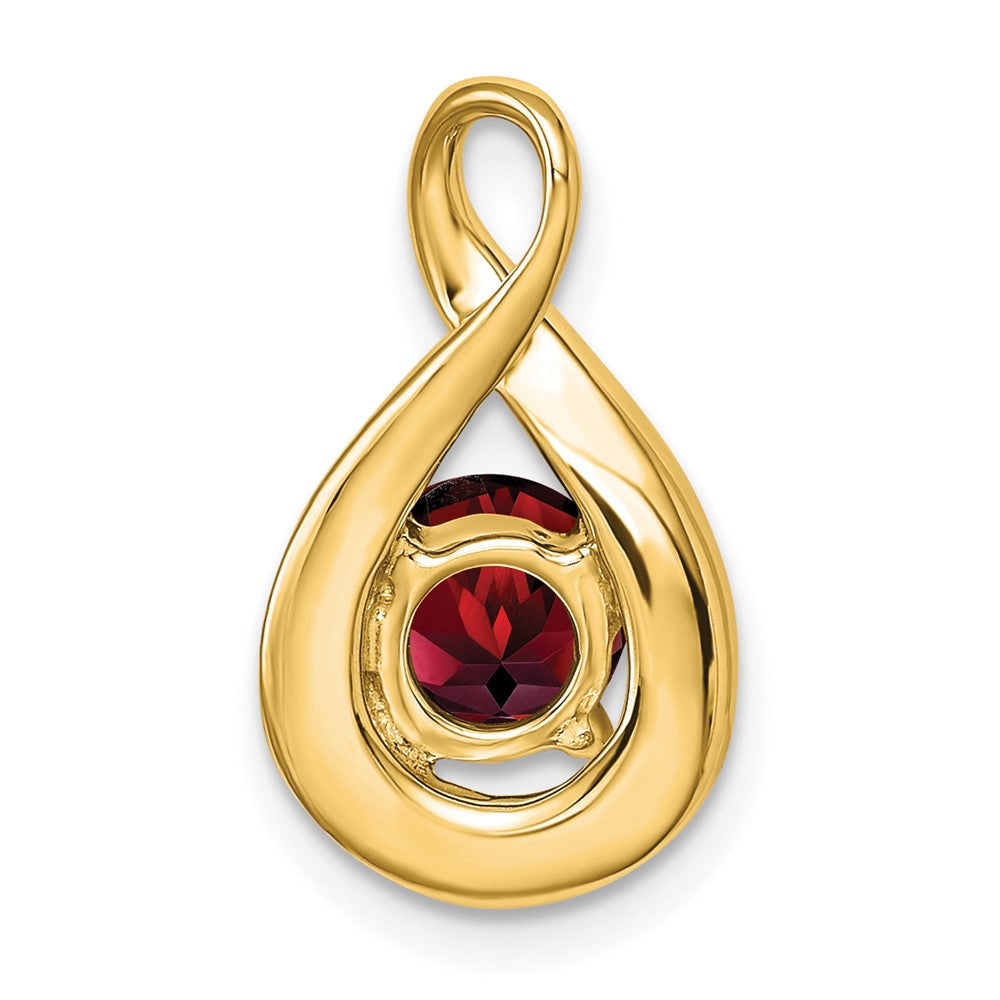 14K Gelbgold Granat- und Echtdiamant-Anhänger