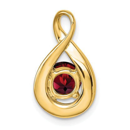 14K Gelbgold Granat- und Echtdiamant-Anhänger