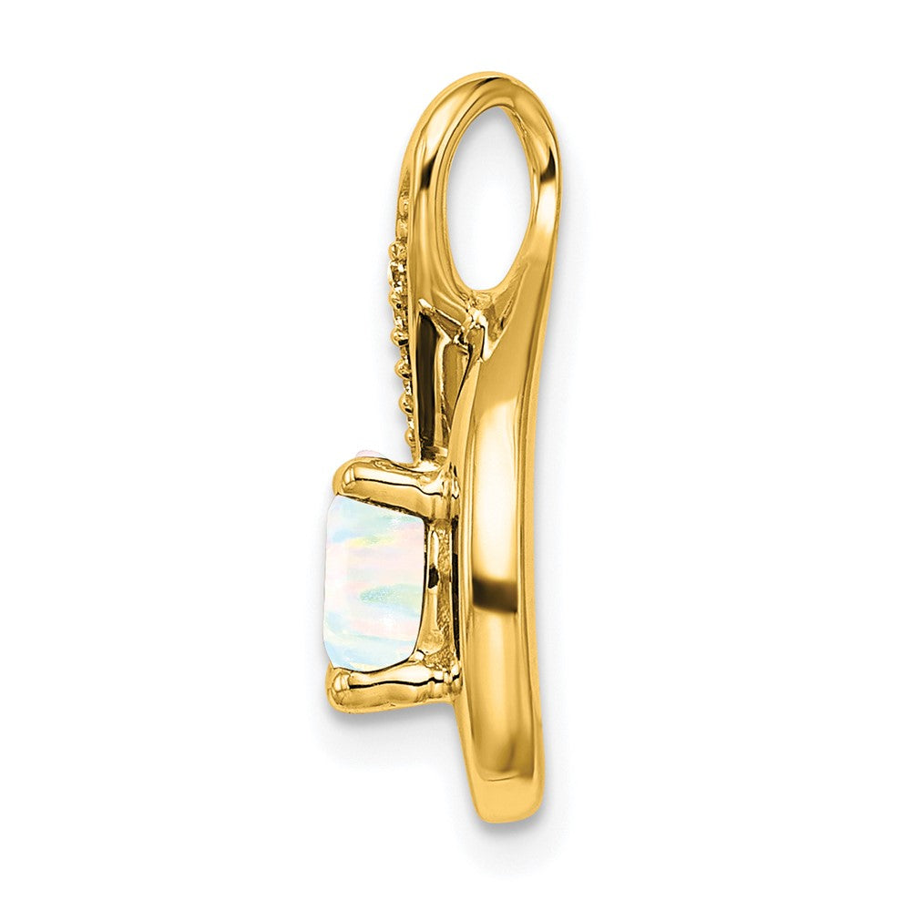 14K Gelbgold Anhänger mit künstlichem Opal und echten Diamanten