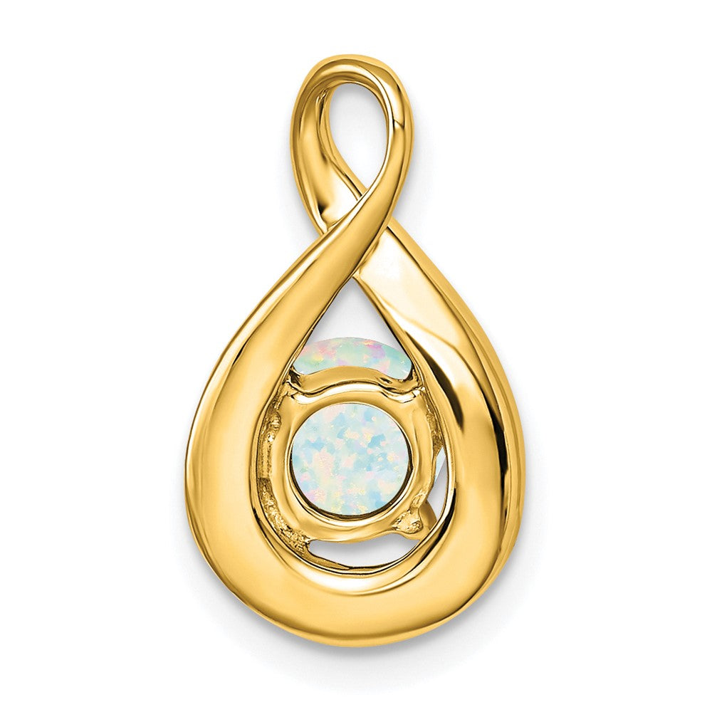 14K Gelbgold Anhänger mit künstlichem Opal und echten Diamanten