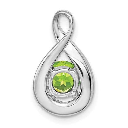 14K Weißgold Peridot- und Echtdiamant-Anhänger