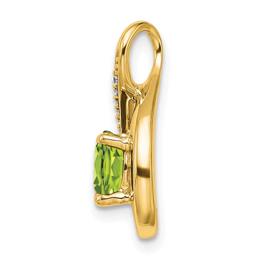 14K Gelbgold Peridot- und Echtdiamant-Anhänger