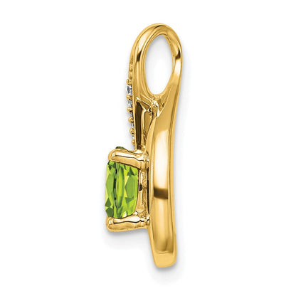 14K Gelbgold Peridot- und Echtdiamant-Anhänger