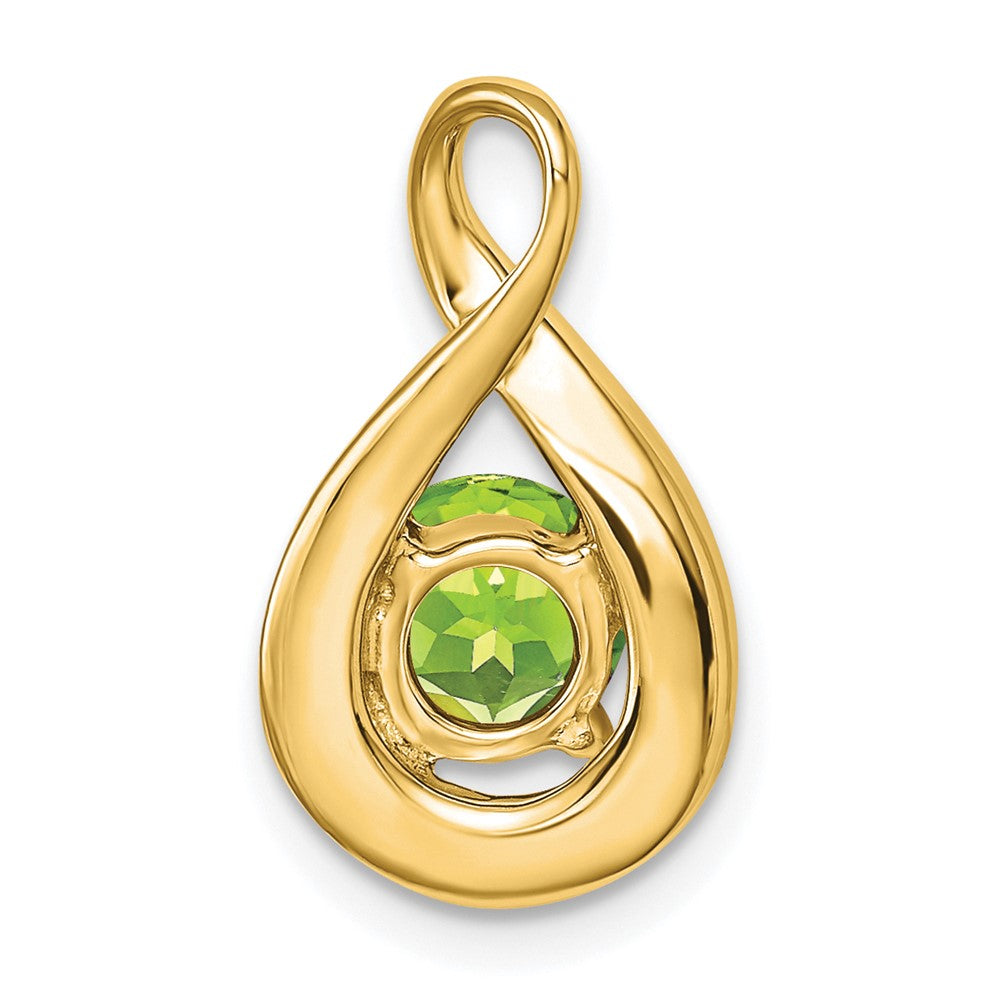 14K Gelbgold Peridot- und Echtdiamant-Anhänger