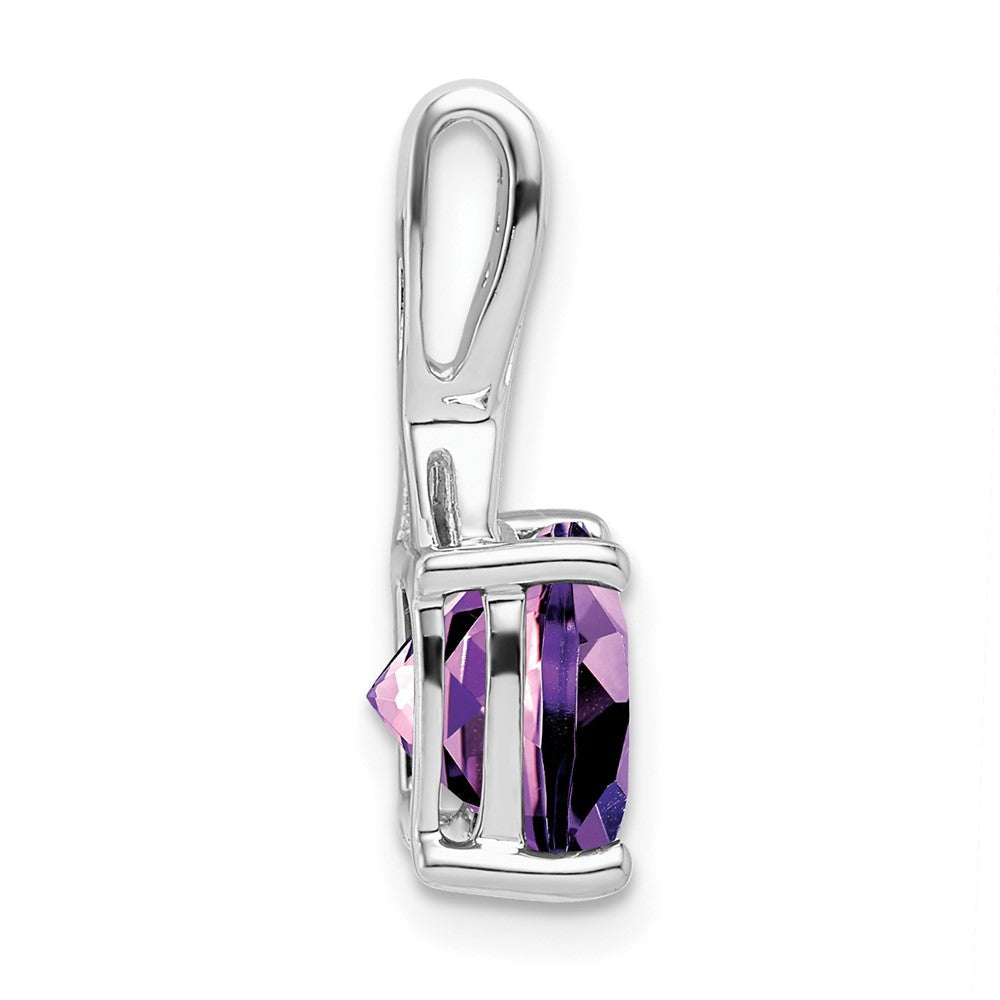 14K Weißgold Anhänger mit Amethyst im Kissenschliff und echten Diamanten