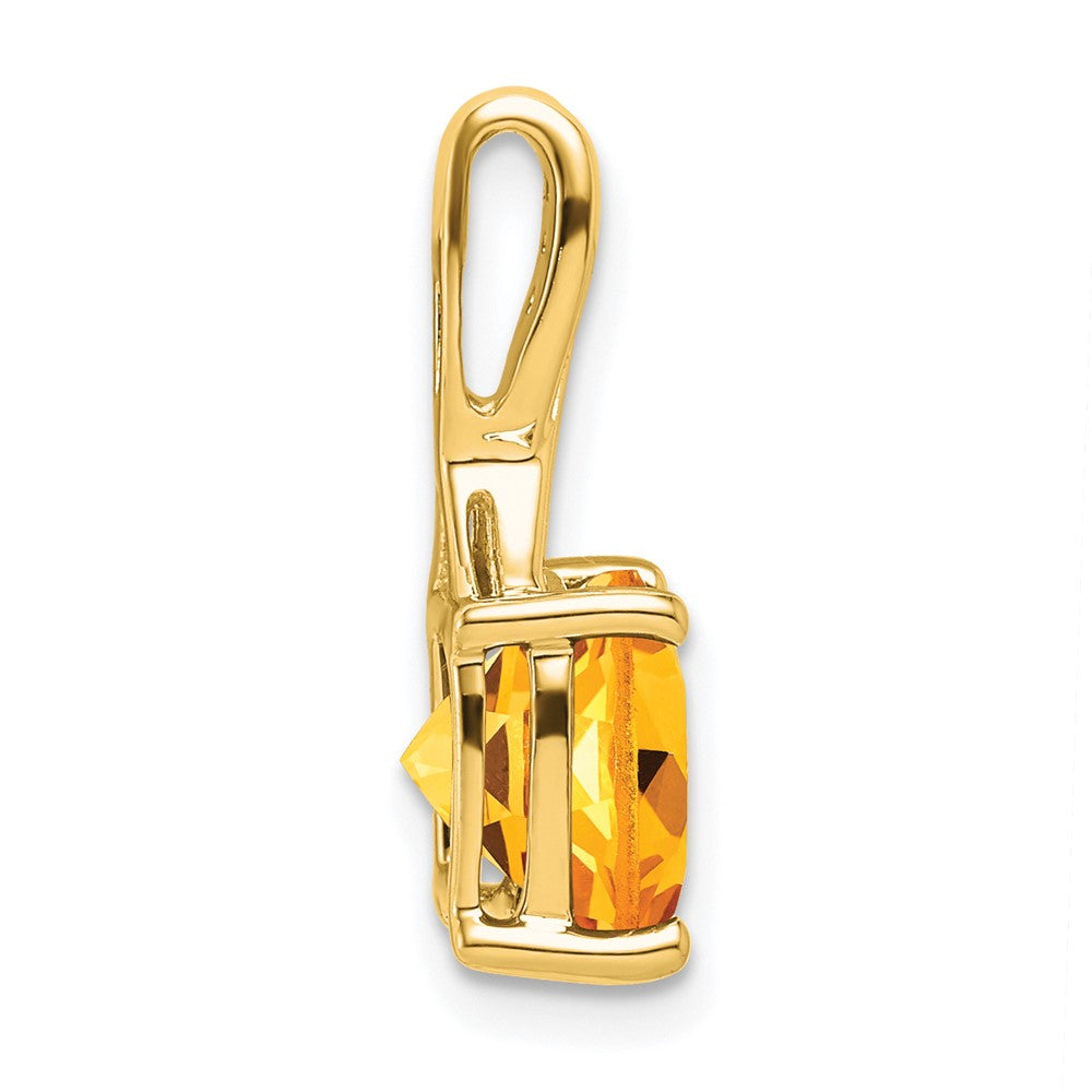 14K Gelbgold Anhänger mit Kissenschliff-Citrin und echten Diamanten