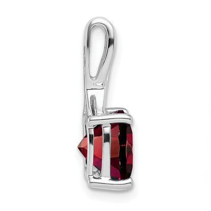 14K Weißgold Anhänger mit Kissenschliff-Granat und echten Diamanten