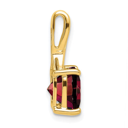 14K Gelbgold Anhänger mit Kissenschliff-Granat und echten Diamanten