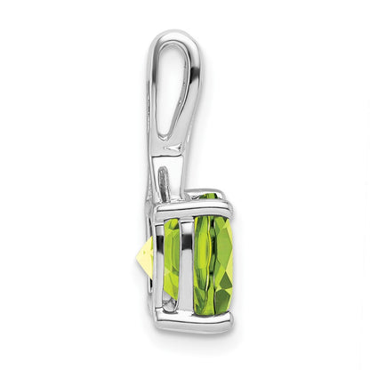14K Weißgold Anhänger mit Kissenschliff-Peridot und echten Diamanten
