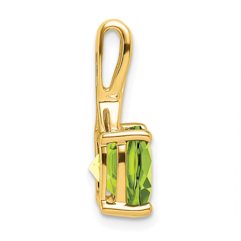 14K Gelbgold Anhänger mit Peridot im Kissenschliff und echten Diamanten