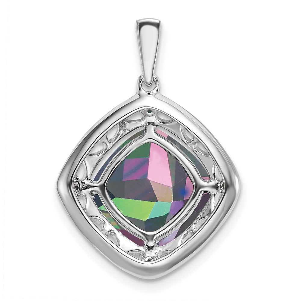 Sterling Silber Anhänger mit Mystic Fire Topas und echten Diamanten